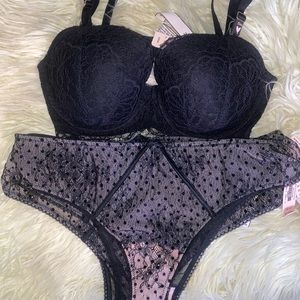 Brand New Black Victoria Secret Bra & Panties Set
